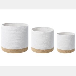 Conjunto de 3 cestos BASIMA Algodão Branco