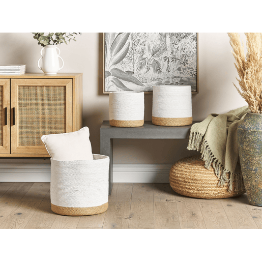 Conjunto de 3 cestos BASIMA Algodão Branco Conjunto de 3 cestos BASIMA Algodão Branco
