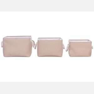 Conjunto de 3 cestos DARQAB Algodão Taupe