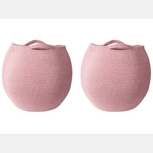 Conjunto de 2 cestos PANJGUR Algodão Rosa