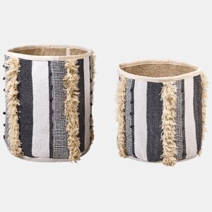 Conjunto de 2 cestos KOTKAI Algodão Cinzento