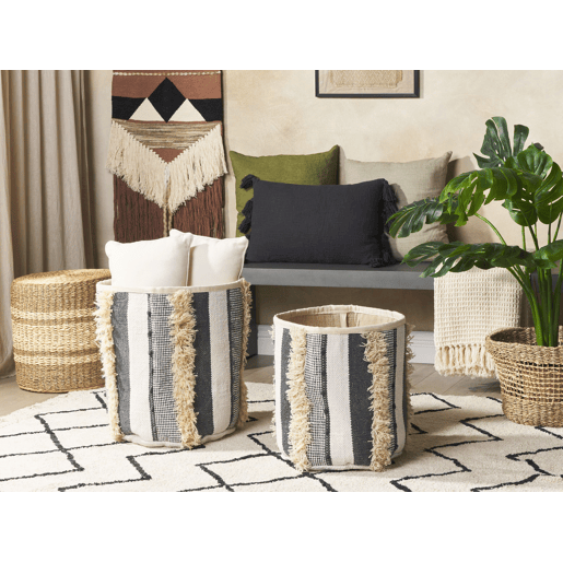 Conjunto de 2 cestos KOTKAI Algodão Cinzento