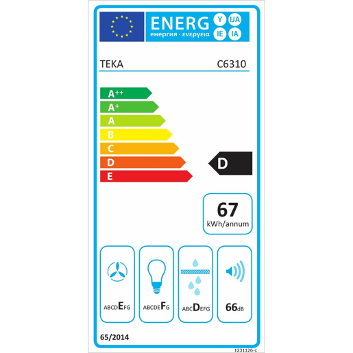 Extrator Convencional Teka C6310BK 60 cm 235 m³h 130W E Preto