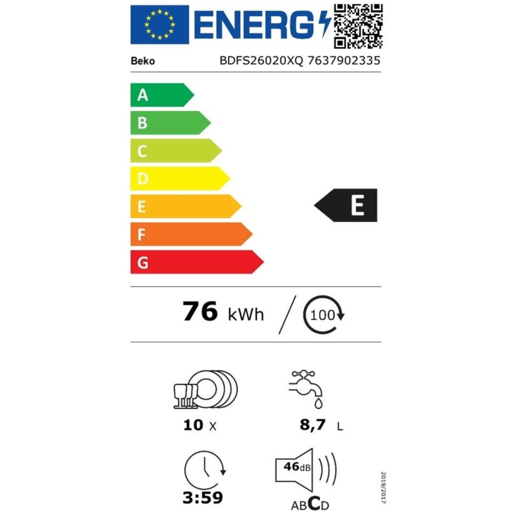 Lava-louça BEKO BDFS26020XQ (45 cm)