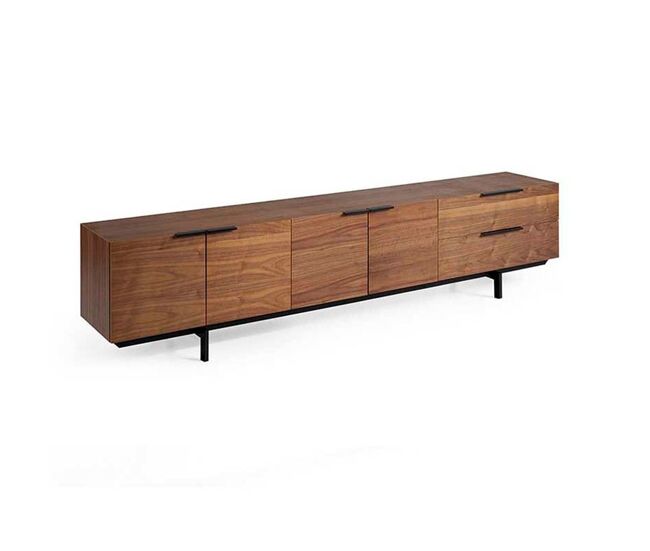 Mueble TV - Modelo RESEC - MDF - Patas y Tiradores Metal Negro 220 x 42 x 55 cm