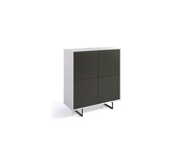 Aparador Alto - Modelo TIBET - MDF - Patas Metal Negras 110x45x125 cm