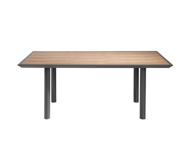 Mesa de Comedor Rectangular - Modelo LIBA - Sobre MDF Nogal - Estructura Metal Gris MEDIDAS 200 X 90 X 74H CM