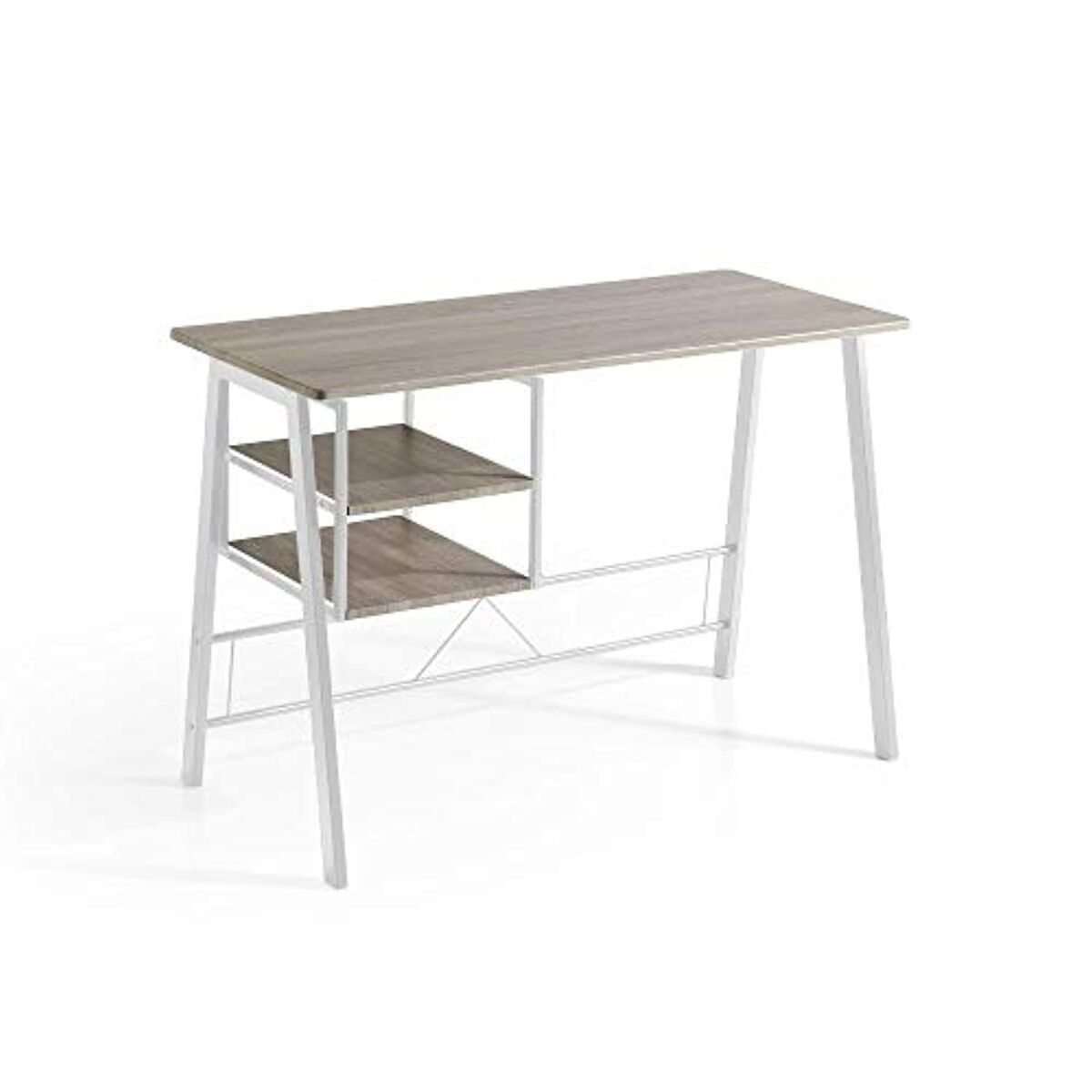 Mesa escritorio mdf - modelo laure - 2 estantes - estructura metal 120 x 75 x 45 cm