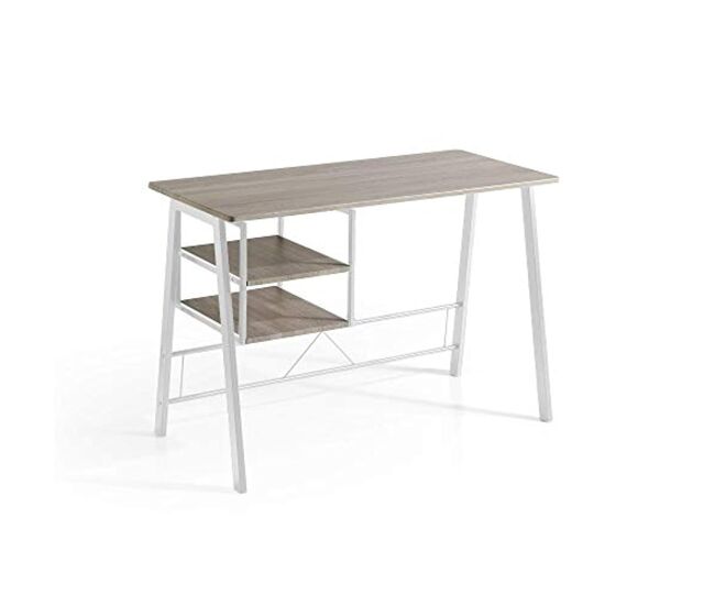 Mesa escritorio mdf - modelo laure - 2 estantes - estructura metal 120 x 75 x 45 cm