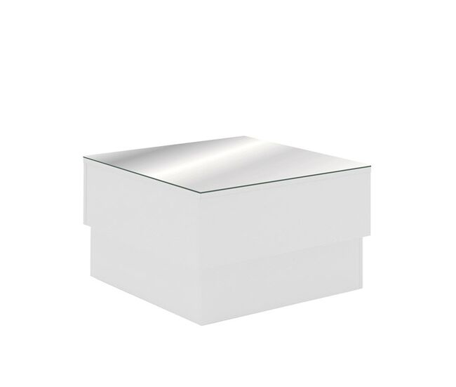 Mesa de Centro Cuadrada MDF - Modelo TYRPA - Sobre de Vidrio Acabado Espejo MEDIDAS: 60X60X35 CM