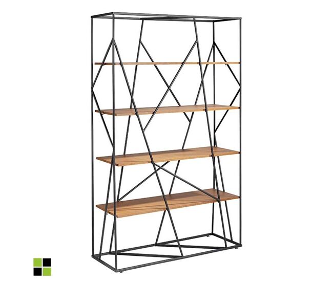 Estantería - modelo eye - 4 baldas mdf - estructura tubular negra 110 x 40 x 180h cm