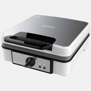 Cecotec Máquina de waffles de aço inoxidável, cozinha 4 waffles ao mesmo tempo, revestimento antiaderente Rockstone e temperatura ajustável.
