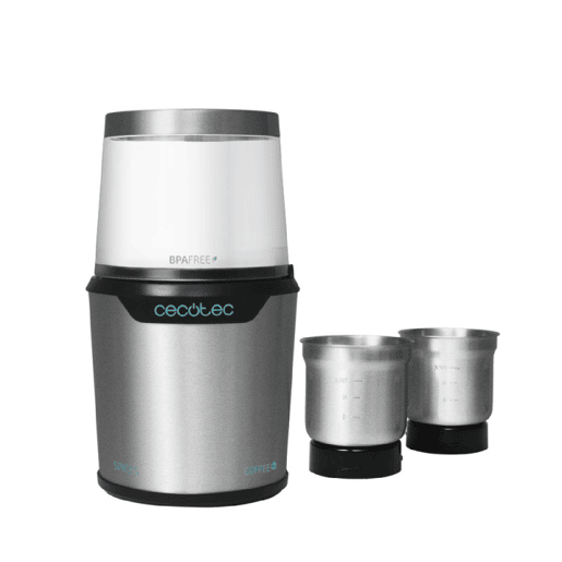 Cecotec Moinho para café e especiarias, com dois copos trocáveis e lâminas com revestimento de titânio. Cecotec Moinho para café e especiarias, com dois copos trocáveis e lâminas com revestimento de titânio.