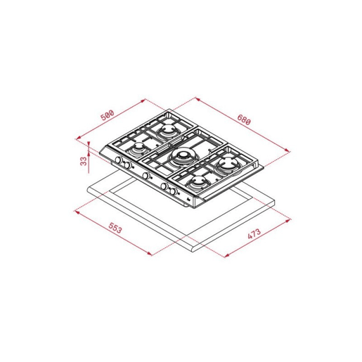 Placa de Gás Teka EX70 1 5G 11300W (68 CM)