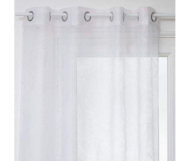 Cortina atmosphera tropical poliéster blanco (140 x 240 cm)