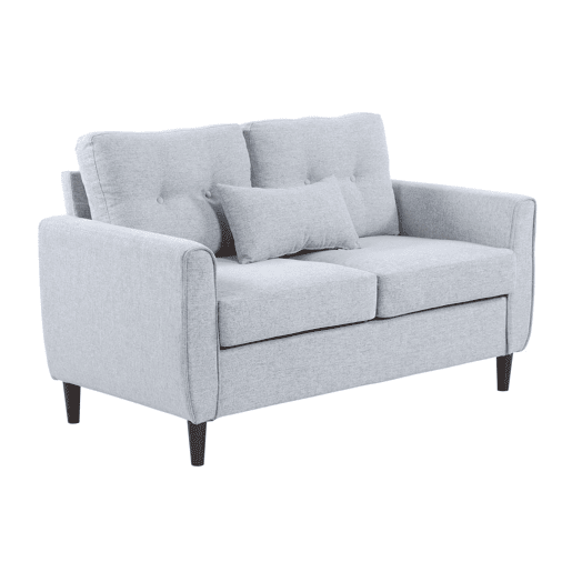 HOMCOM Sofá de 2 lugares Poltrona de dois lugares para sala de estar com almofadas e assento acolchoado fronha lavável 140x78x83 cm cinza claro