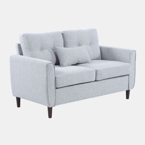HOMCOM Sofá de 2 lugares Poltrona de dois lugares para sala de estar com almofadas e assento acolchoado fronha lavável 140x78x83 cm cinza claro