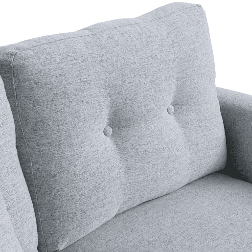 HOMCOM Sofá de 2 lugares Poltrona de dois lugares para sala de estar com almofadas e assento acolchoado fronha lavável 140x78x83 cm cinza claro