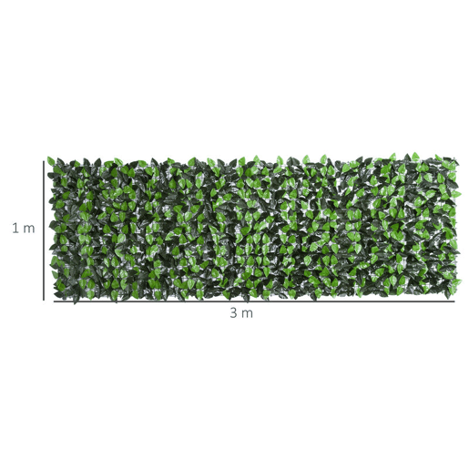 Outsunny Vedação Artificial em Rolo 3x1m Vedação de Privacidade para Balcão Jardim Exterior Planta Decorativa de Parede PE Verde Outsunny Vedação Artificial em Rolo 3x1m Vedação de Privacidade para Balcão Jardim Exterior Planta Decorativa de Parede PE Verde