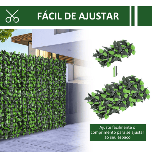 Outsunny Vedação Artificial em Rolo 3x1m Vedação de Privacidade para Balcão Jardim Exterior Planta Decorativa de Parede PE Verde Outsunny Vedação Artificial em Rolo 3x1m Vedação de Privacidade para Balcão Jardim Exterior Planta Decorativa de Parede PE Verde