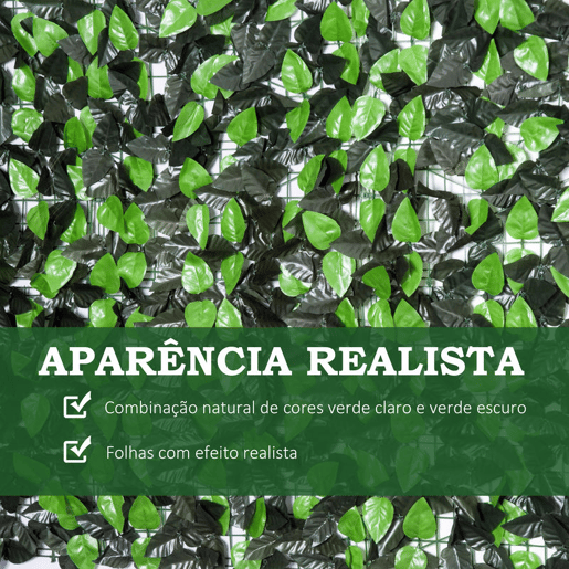 Outsunny Vedação Artificial em Rolo 3x1m Vedação de Privacidade para Balcão Jardim Exterior Planta Decorativa de Parede PE Verde Outsunny Vedação Artificial em Rolo 3x1m Vedação de Privacidade para Balcão Jardim Exterior Planta Decorativa de Parede PE Verde