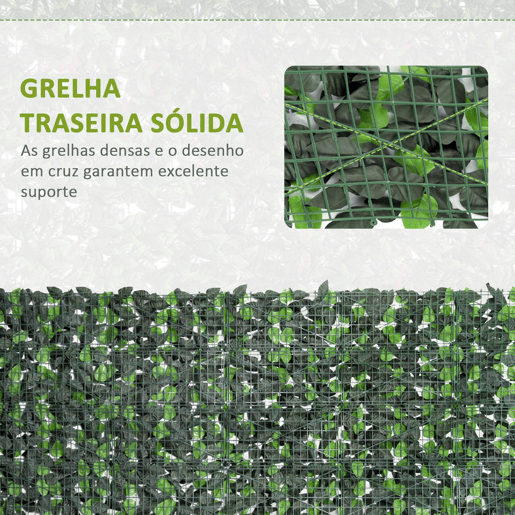 Outsunny Vedação Artificial em Rolo 3x1m Vedação de Privacidade para Balcão Jardim Exterior Planta Decorativa de Parede PE Verde Outsunny Vedação Artificial em Rolo 3x1m Vedação de Privacidade para Balcão Jardim Exterior Planta Decorativa de Parede PE Verde