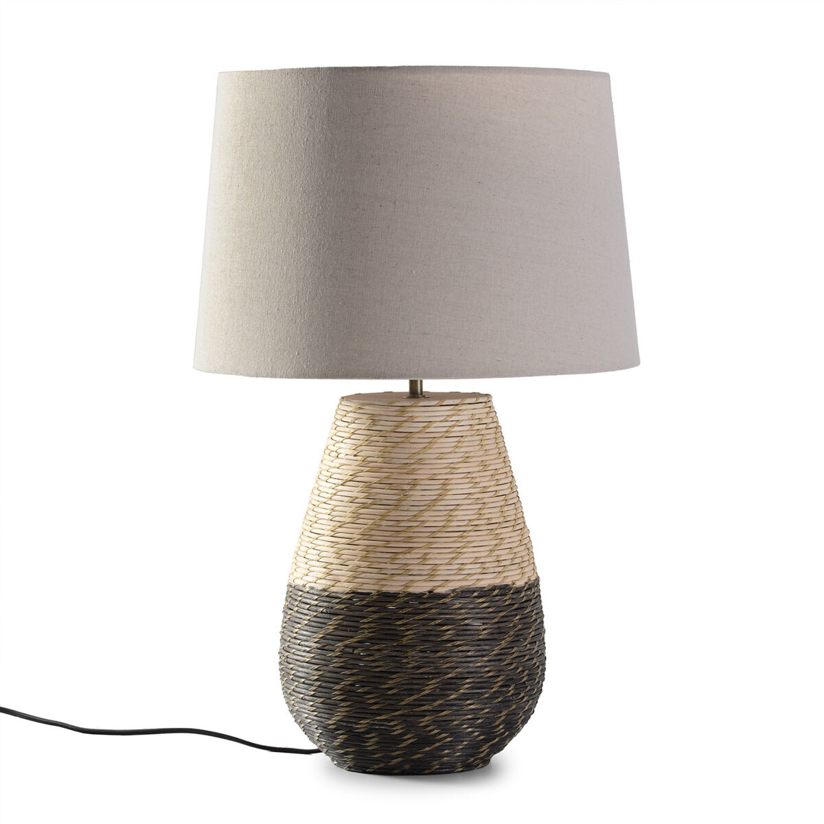 Lámpara de mesa botan de ratán natural, diámetro 40,5 cm