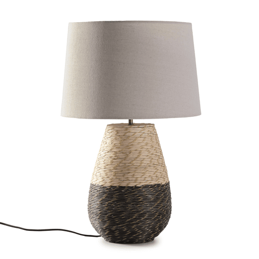 Candeeiro de mesa Botan em rattan natural, diâmetro 40,5 cm