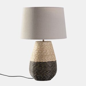 Candeeiro de mesa Botan em rattan natural, diâmetro 40,5 cm
