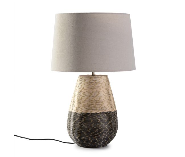 Lámpara de mesa botan de ratán natural, diámetro 40,5 cm