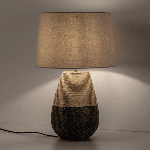 Candeeiro de mesa Botan em rattan natural, diâmetro 40,5 cm