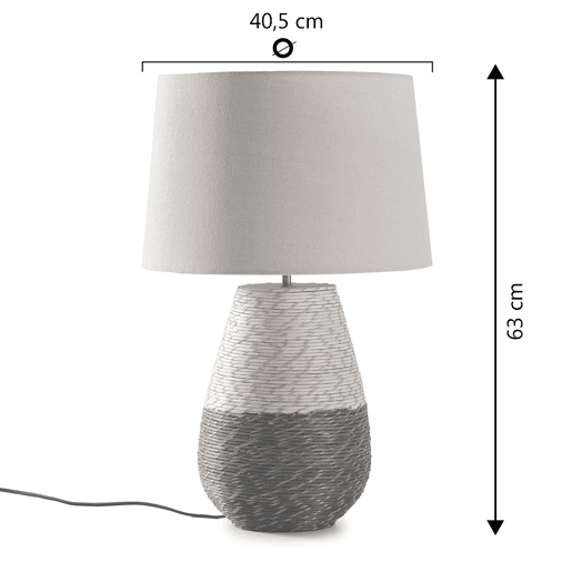 Candeeiro de mesa Botan em rattan natural, diâmetro 40,5 cm
