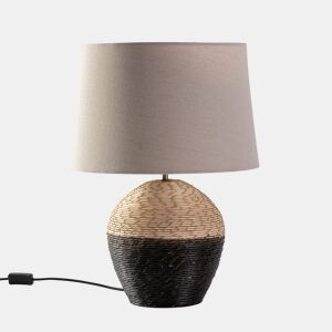 Candeeiro de mesa Oyuki em vime natural, diâmetro 40,5 cm