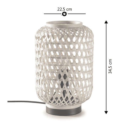 Candeeiro de mesa em bambu Yuna, diâmetro 22,5 cm