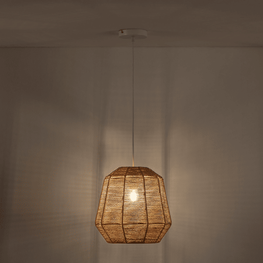Luminária de teto Akina em papel trançado, diâmetro 31 cm