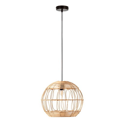 Luminária de teto Kaede em vime natural, diâmetro 39 cm