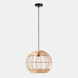 Luminária de teto Kaede em vime natural, diâmetro 39 cm
