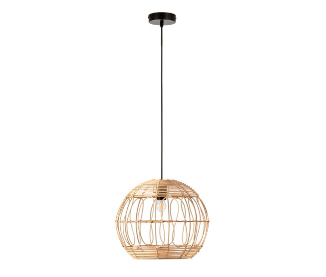 Lámpara de techo kaede de ratán natural, diámetro 39 cm