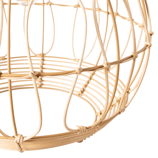 Luminária de teto Kaede em vime natural, diâmetro 39 cm