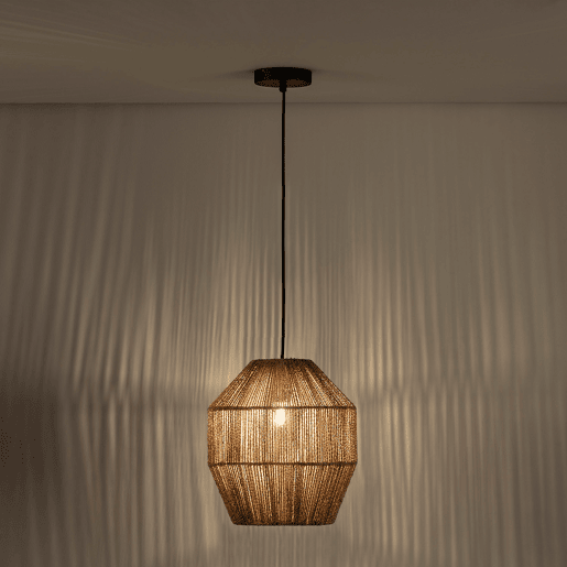 Luminária de teto Ishi feita de corda trançada, diâmetro 30 cm