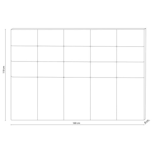Cabeceira Delion Preto 160x110 cm