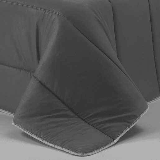 Edredom 300gr Bicolor Cama Reversível 80cm Cinza Claro  Cinza Escuro
