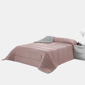Edredom 300gr Bicolor Cama Reversível 135cm Rosa  Cinza