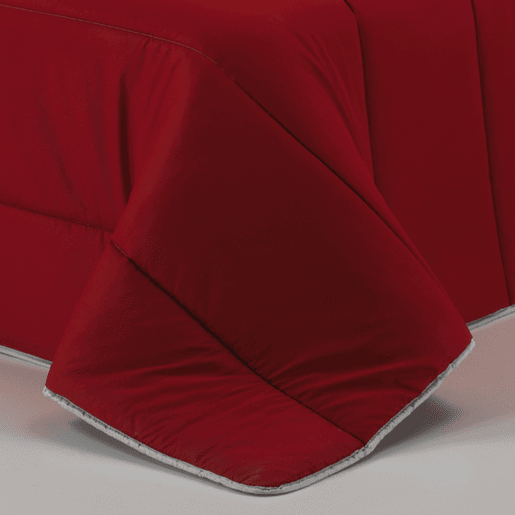 Edredom 300gr Bicolor Cama Reversível 200cm Vermelho  Cinza