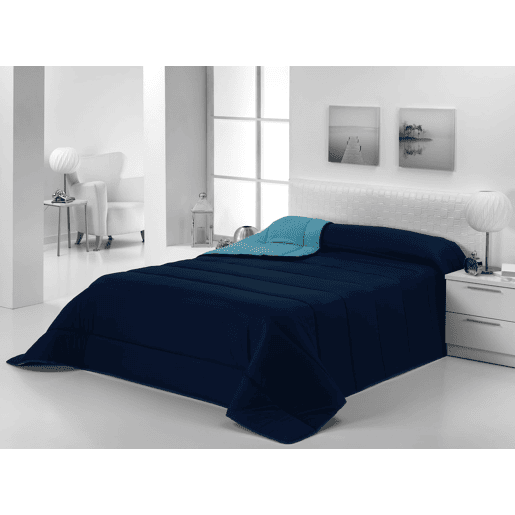 Edredom 300gr Bicolor Cama Reversível 140cm Aqua  Turquesa