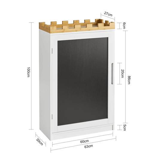 Estante para crianças com quadro de giz com desenho de cadeado KMB43-W SoBuy