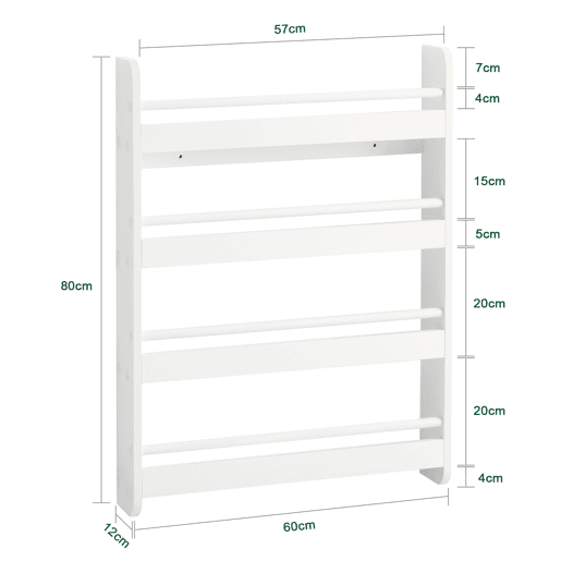 Estante para crianças com 4 prateleiras KMB08-K-W SoBuy