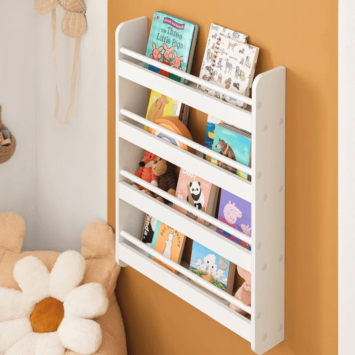 Estante para crianças com 4 prateleiras KMB08-K-W SoBuy