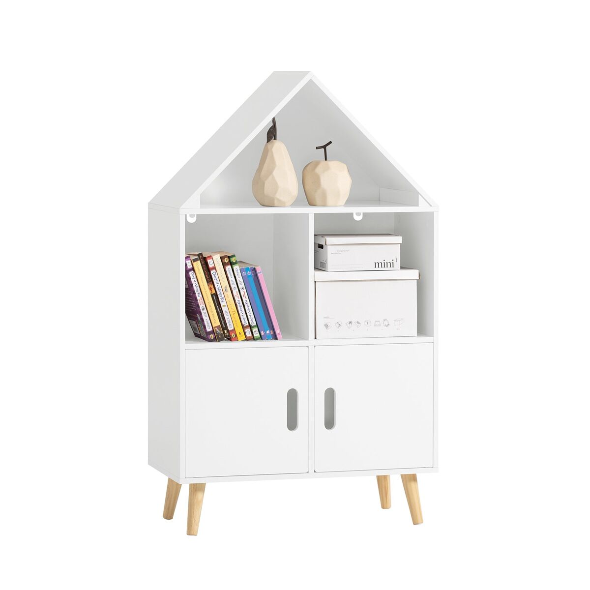 Librería Infantil con 2 Estanterías Abiertos KMB58-W SoBuy