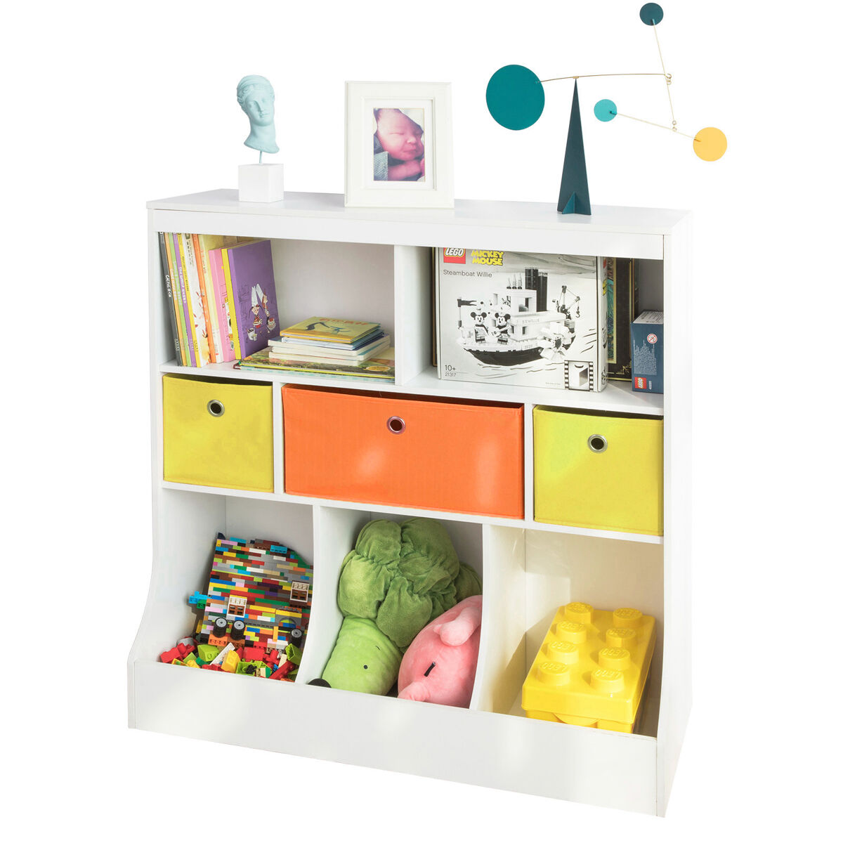 SoBuy Organizador de Juguetes y Libros para Niños KMB26-W